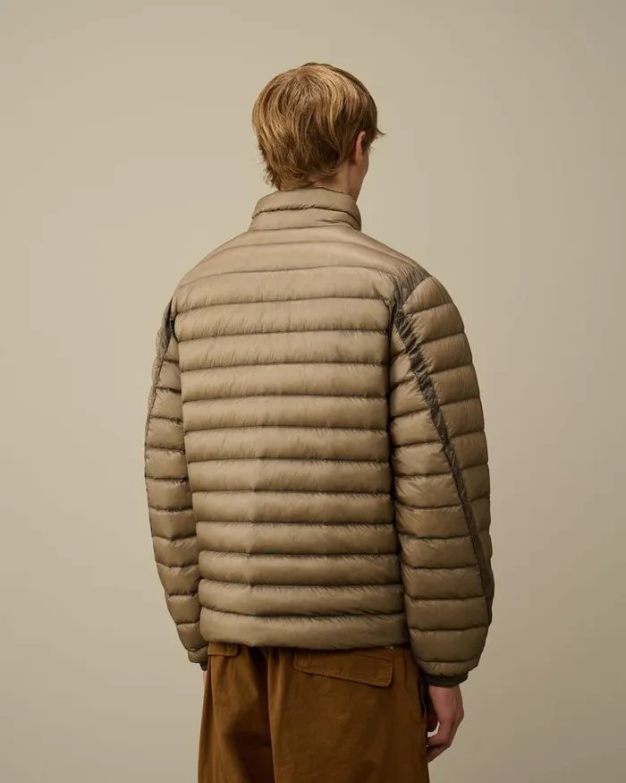 CP Company Jacket and Coats DD Shell Collar Zip Down Jacket Vintage Khaki Beige 8211 Man