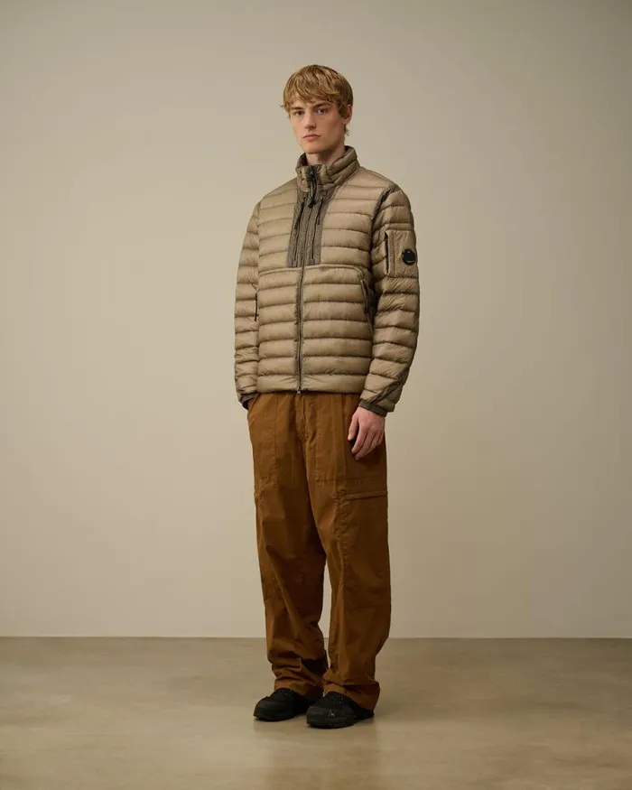 CP Company Jacket and Coats DD Shell Collar Zip Down Jacket Vintage Khaki Beige 8211 Man