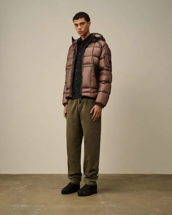 CP Company Jacket and Coats DD Shell Hooded Medium Down Jacket Purple Dove 8211 Man