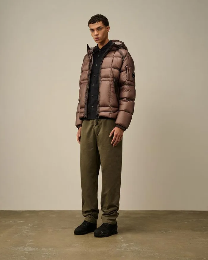 CP Company Jacket and Coats DD Shell Hooded Medium Down Jacket Purple Dove 8211 Man