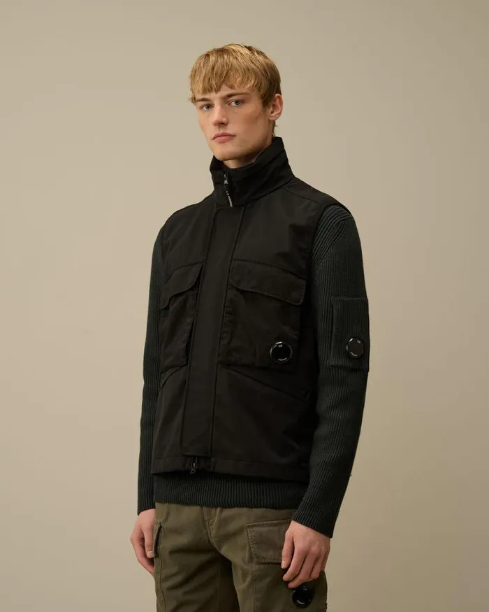 CP Company Jacket and Coats GD Shell Mixed Lens Vest Black 8211 Man