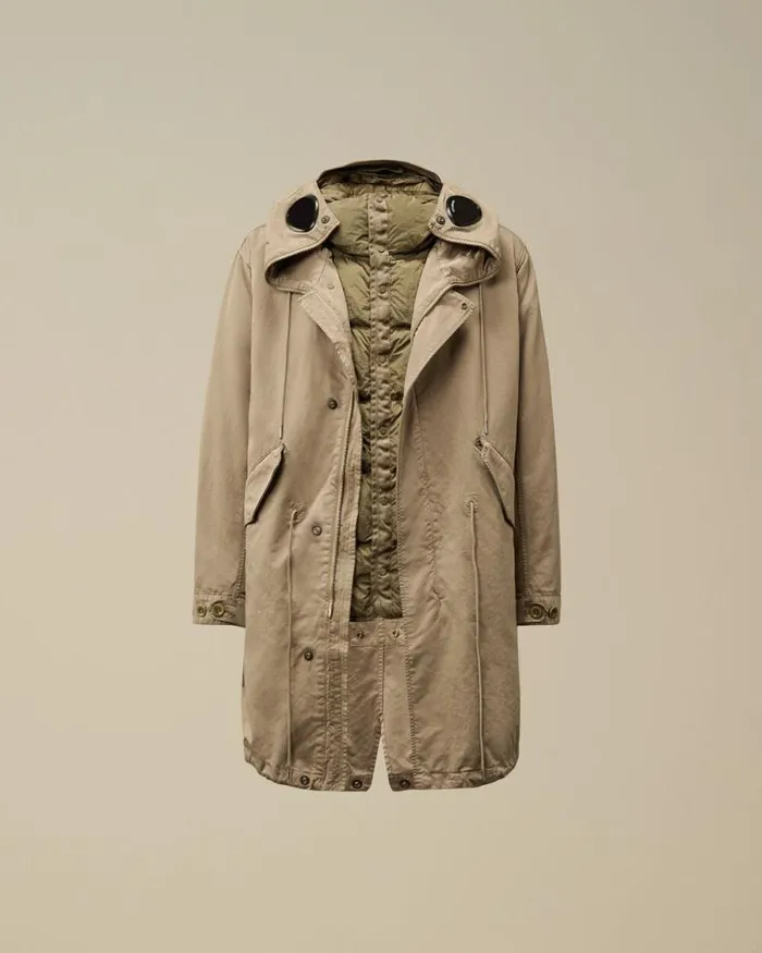 CP Company Jacket and Coats Micro Kei Explorer Parka Walnut Beige 8211 Man