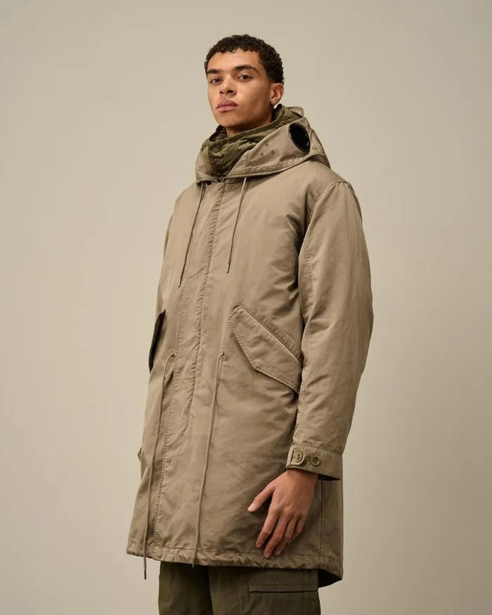 CP Company Jacket and Coats Micro Kei Explorer Parka Walnut Beige 8211 Man