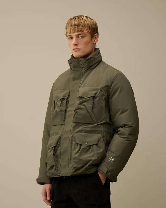 CP Company Jacket and Coats MicroM R Down Field Jacket Grape Leaf Green 8211 Man