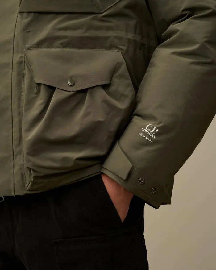 CP Company Jacket and Coats MicroM R Down Field Jacket Grape Leaf Green 8211 Man