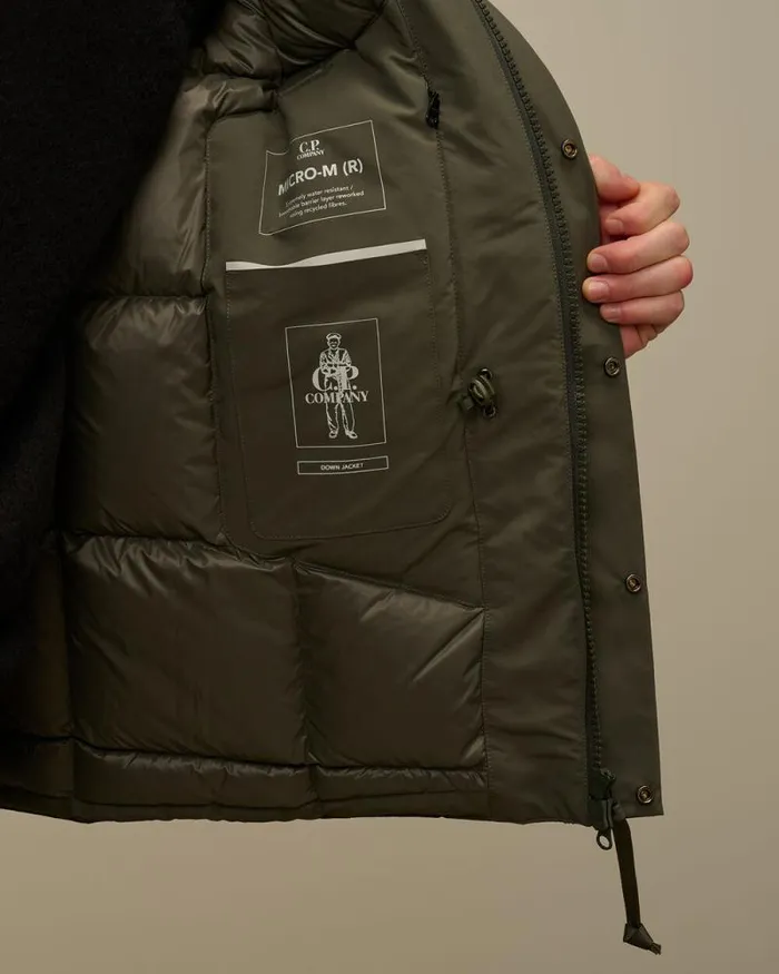 CP Company Jacket and Coats MicroM R Down Field Jacket Grape Leaf Green 8211 Man