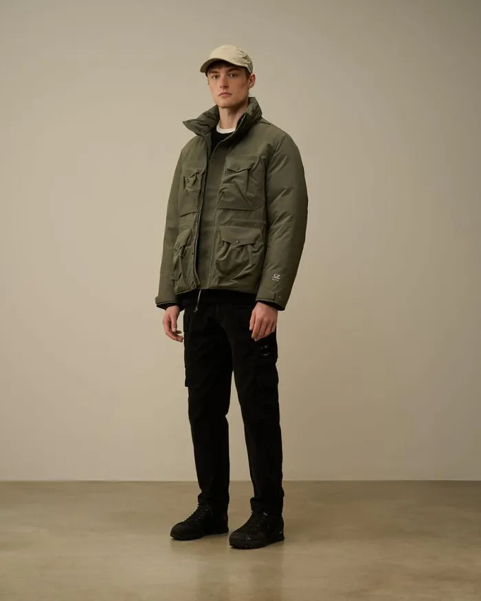 CP Company Jacket and Coats MicroM R Down Field Jacket Grape Leaf Green 8211 Man