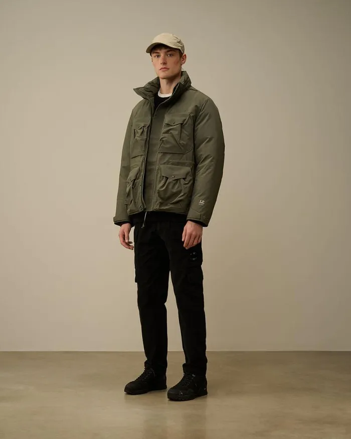 CP Company Jacket and Coats MicroM R Down Field Jacket Grape Leaf Green 8211 Man