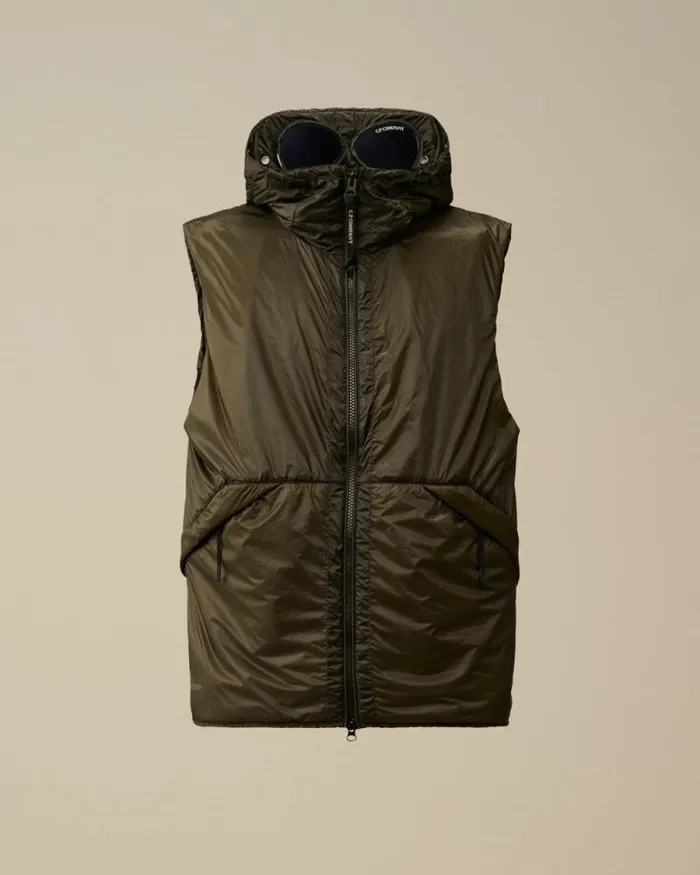 CP Company Jacket and Coats Nada Shell Goggle Vest Grape Leaf Green 8211 Man