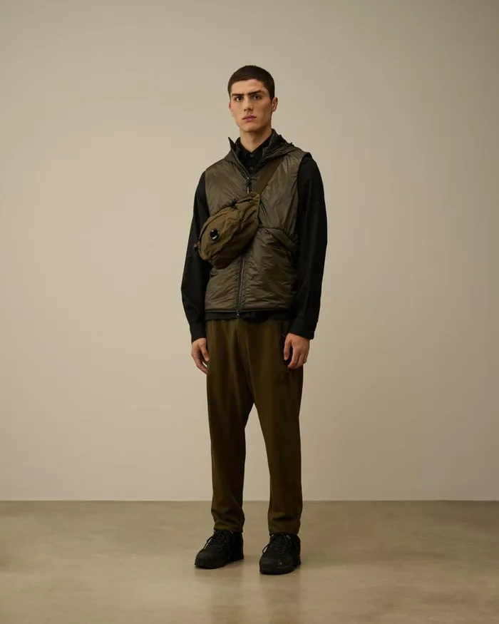 CP Company Jacket and Coats Nada Shell Goggle Vest Grape Leaf Green 8211 Man