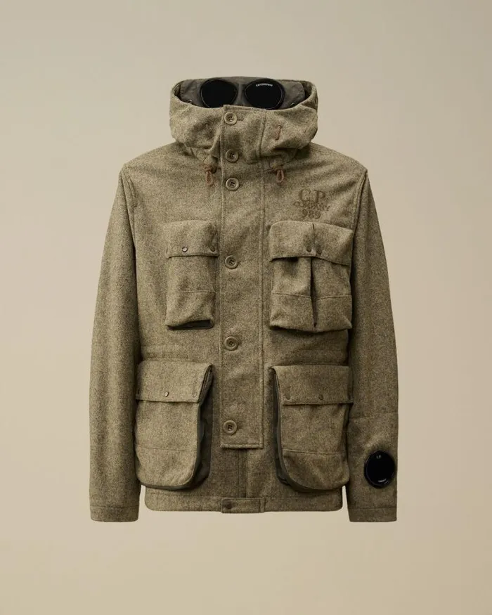 CP Company Jacket and Coats Shetland Twill Mille Jacket Forest Melange Grey 8211 Man CP Company Jacket and Coats Shetland Twill Mille Jacket Forest Melange Grey 8211 Man