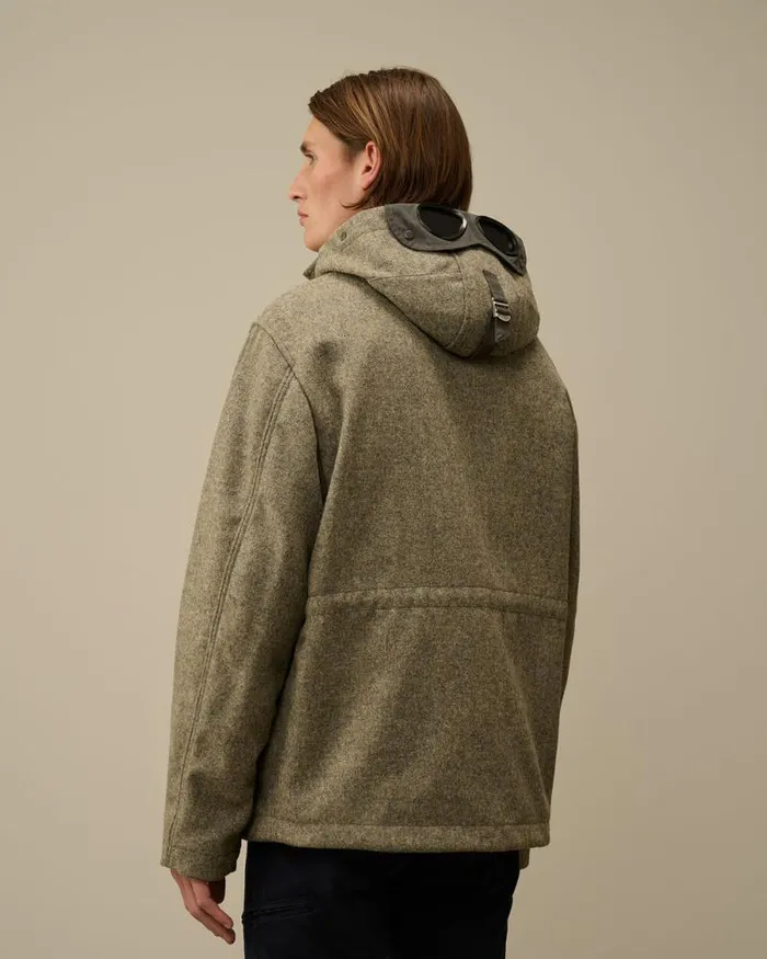 CP Company Jacket and Coats Shetland Twill Mille Jacket Forest Melange Grey 8211 Man