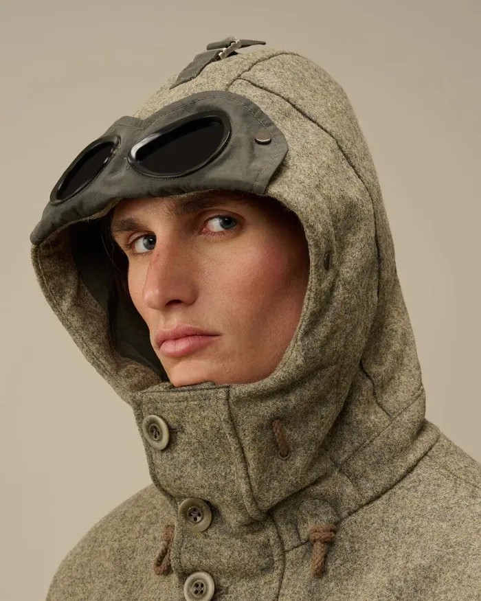 CP Company Jacket and Coats Shetland Twill Mille Jacket Forest Melange Grey 8211 Man