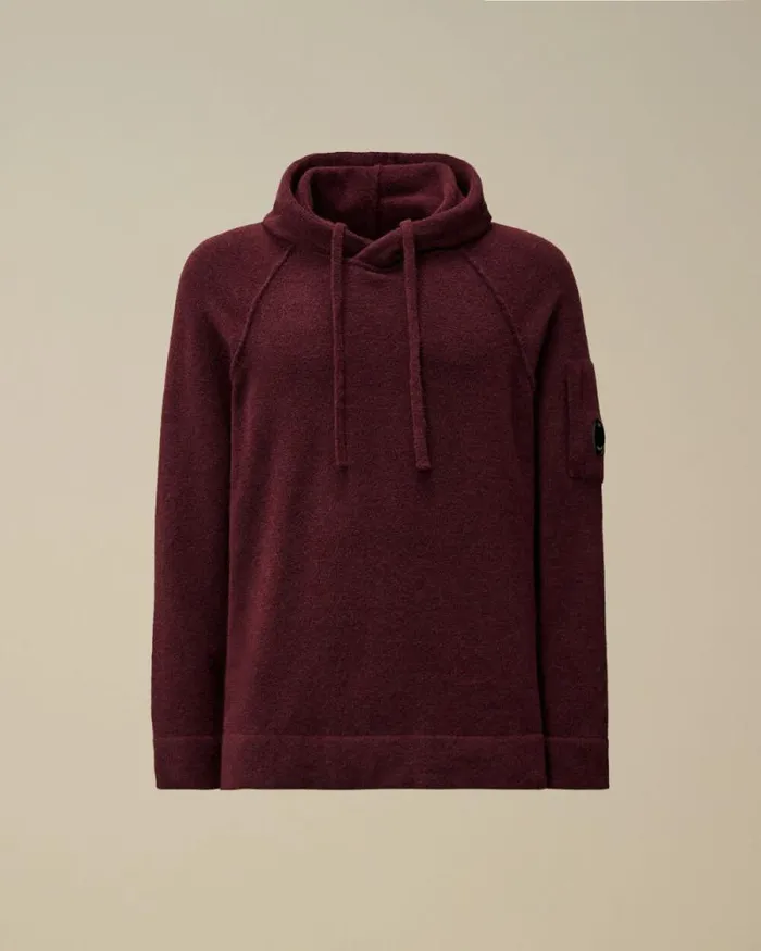 CP Company Jumpers Alpaca Wool Hooded Knit Potent Purple 8211 Man