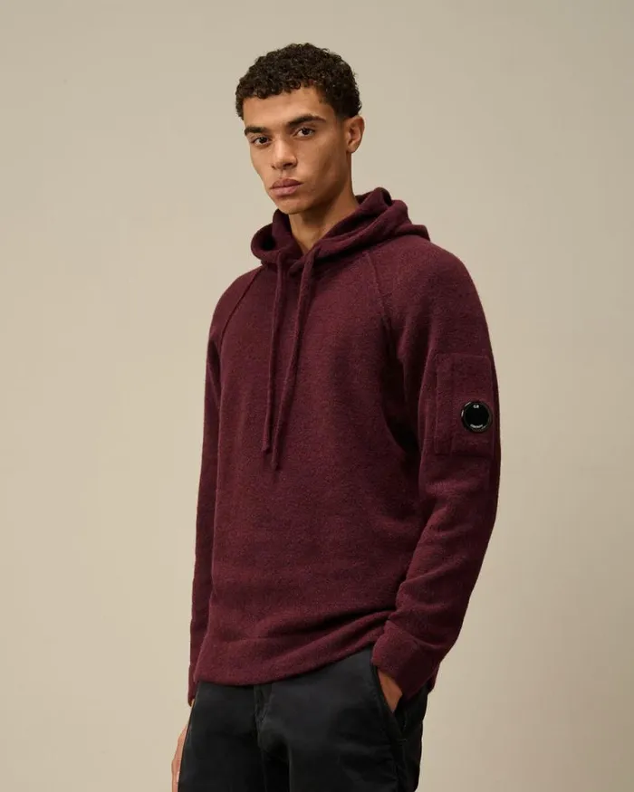 CP Company Jumpers Alpaca Wool Hooded Knit Potent Purple 8211 Man