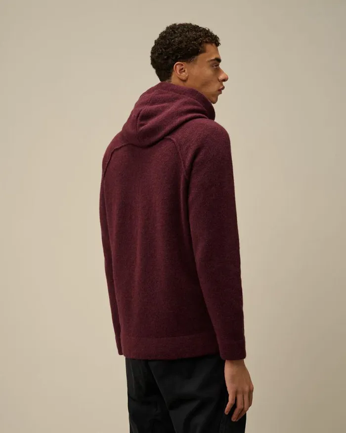 CP Company Jumpers Alpaca Wool Hooded Knit Potent Purple 8211 Man