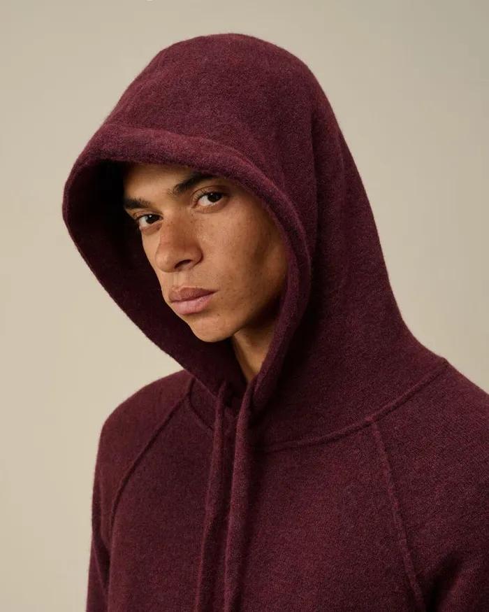 CP Company Jumpers Alpaca Wool Hooded Knit Potent Purple 8211 Man