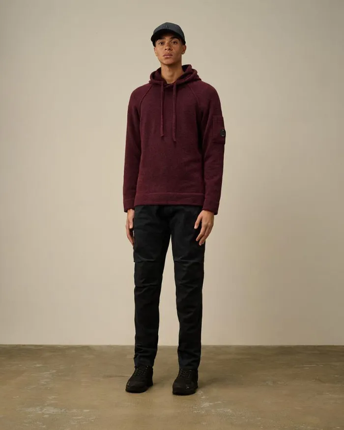 CP Company Jumpers Alpaca Wool Hooded Knit Potent Purple 8211 Man
