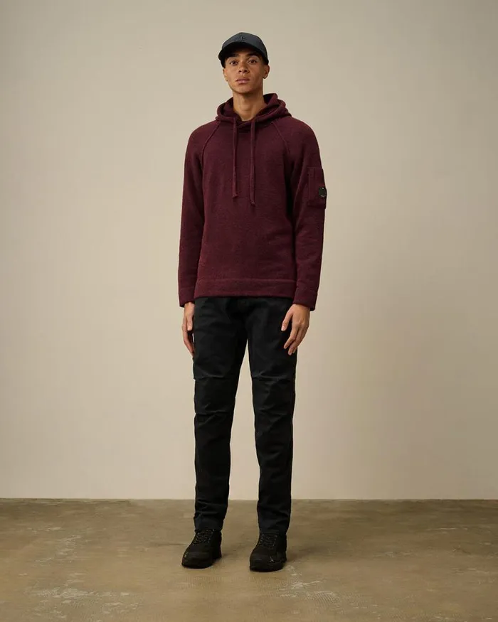 CP Company Jumpers Alpaca Wool Hooded Knit Potent Purple 8211 Man