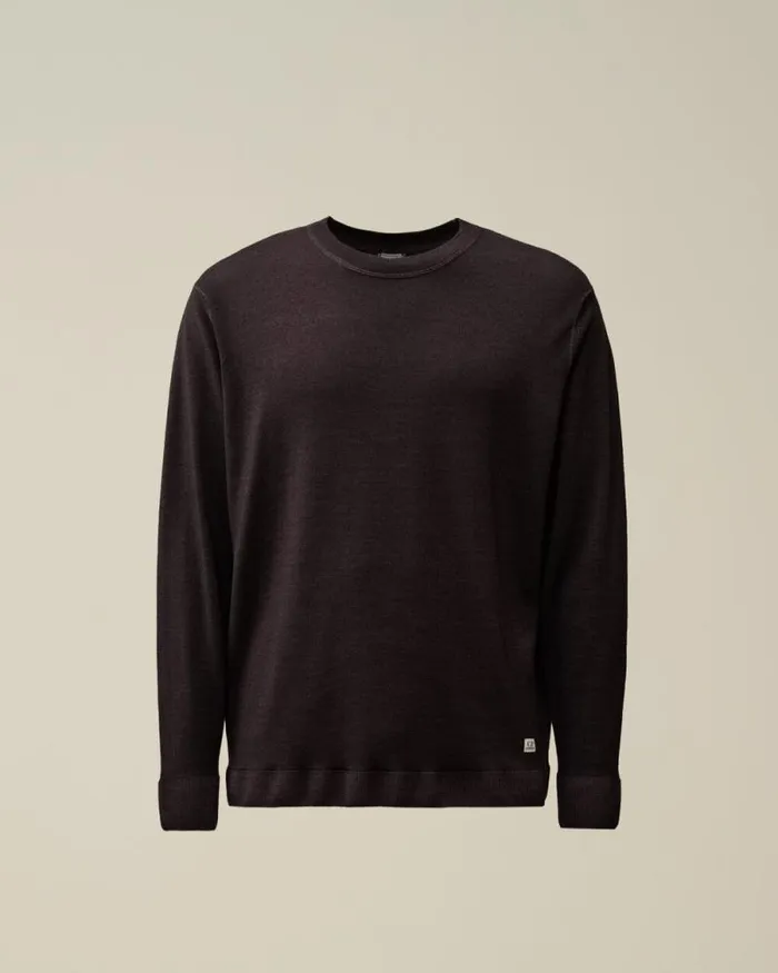 CP Company Jumpers Merino Wool Fast Dyed Crew Neck Logo Knit Nightshade Purple 8211 Man CP Company Jumpers Merino Wool Fast Dyed Crew Neck Logo Knit Nightshade Purple 8211 Man