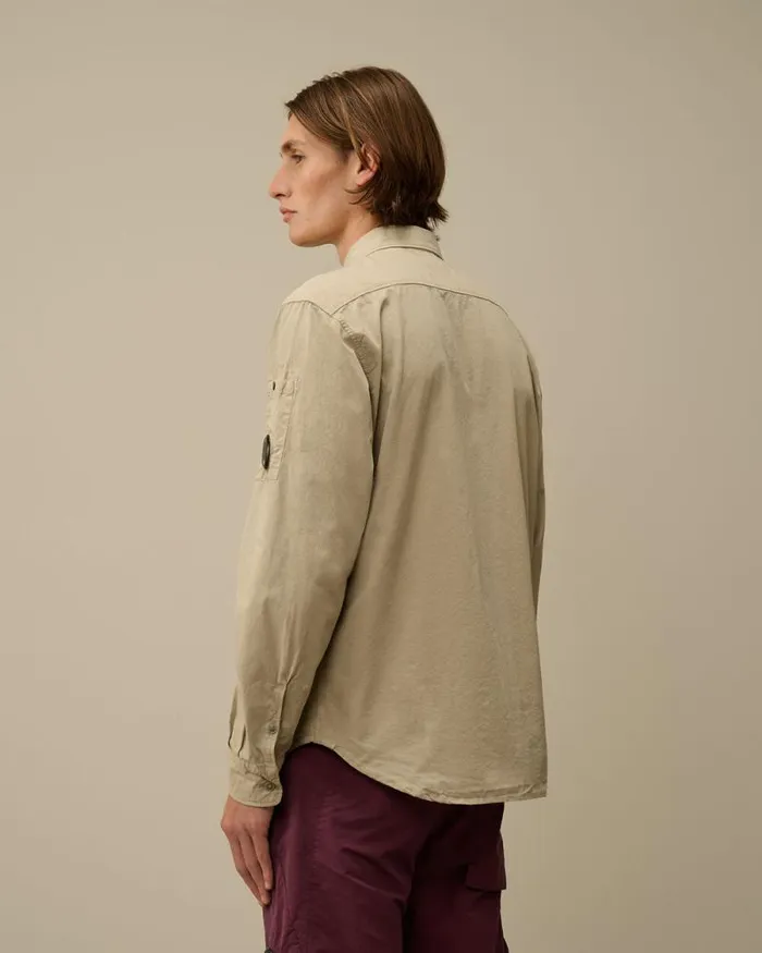 CP Company Overshirt Microreps Diamond Peach Overshirt Vintage Khaki Beige 8211 Man