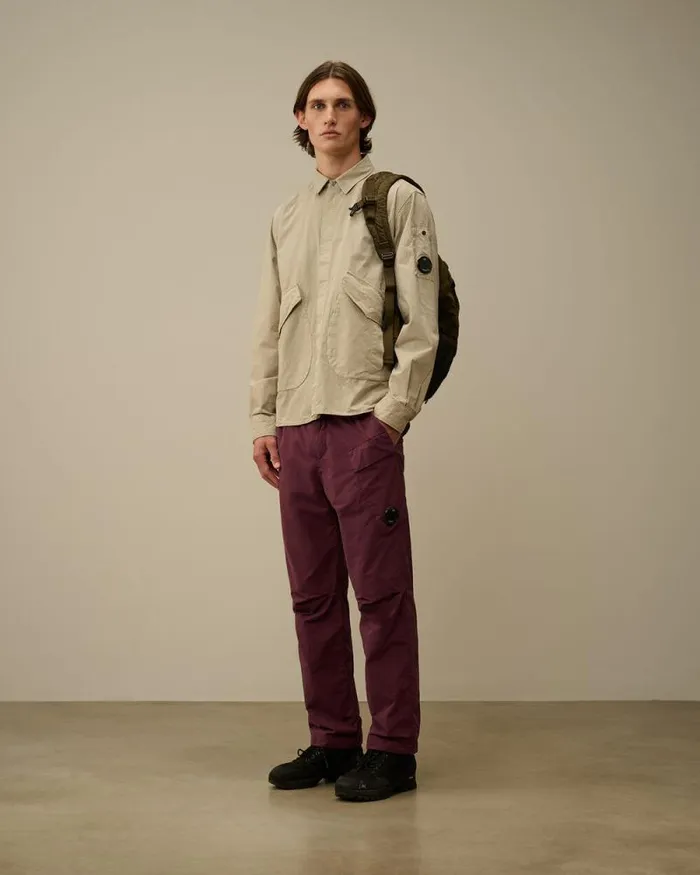 CP Company Overshirt Microreps Diamond Peach Overshirt Vintage Khaki Beige 8211 Man