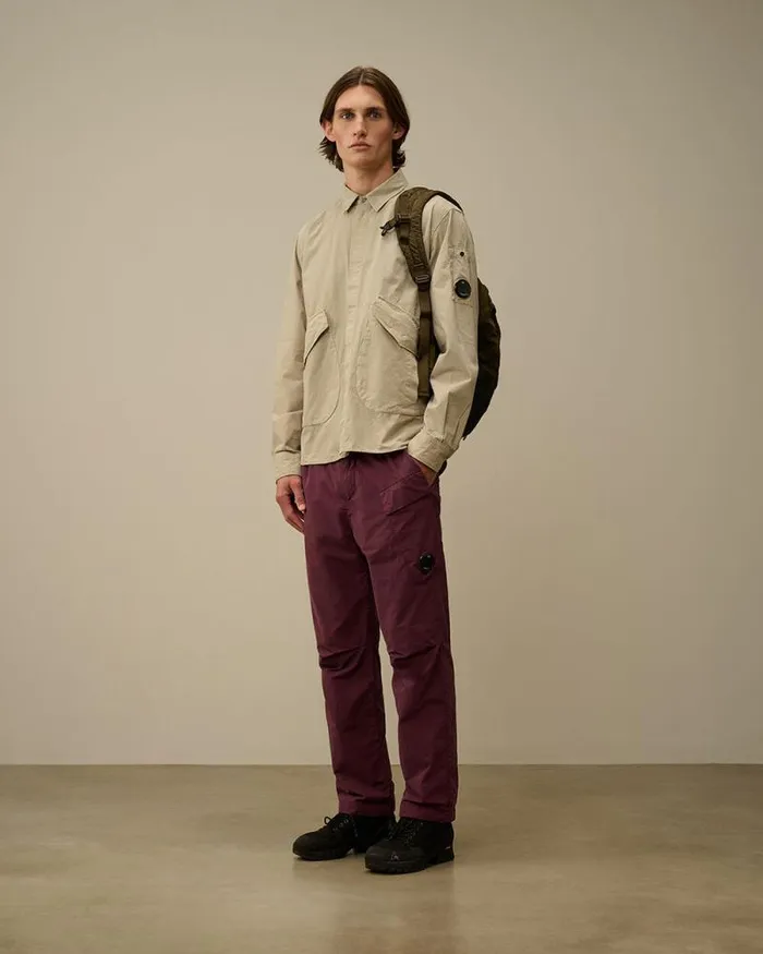 CP Company Overshirt Microreps Diamond Peach Overshirt Vintage Khaki Beige 8211 Man