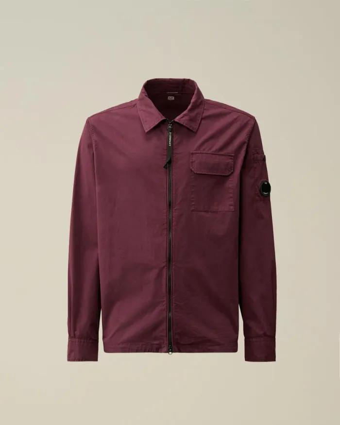 CP Company Overshirt Organic Gabardine Zipped Overshirt Potent Purple 8211 Man CP Company Overshirt Organic Gabardine Zipped Overshirt Potent Purple 8211 Man