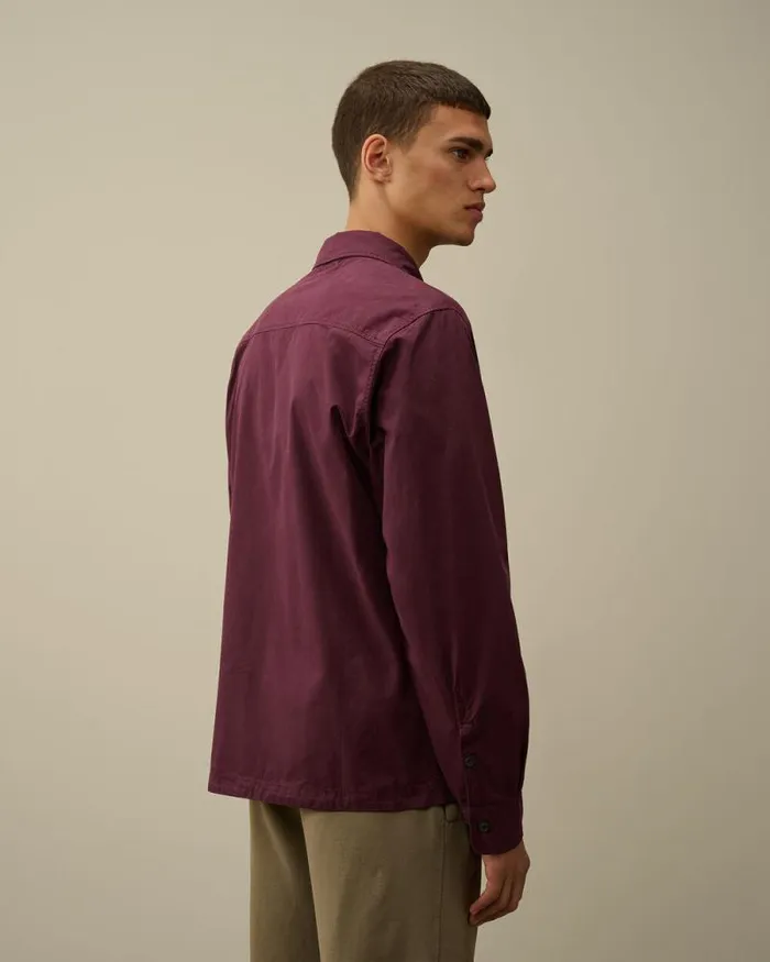 CP Company Overshirt Organic Gabardine Zipped Overshirt Potent Purple 8211 Man