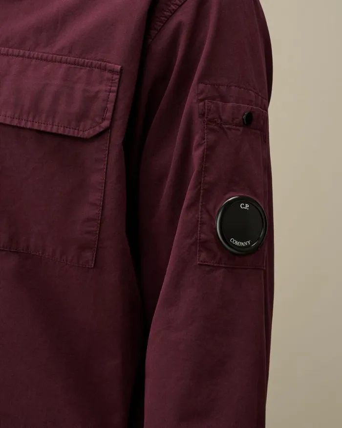 CP Company Overshirt Organic Gabardine Zipped Overshirt Potent Purple 8211 Man