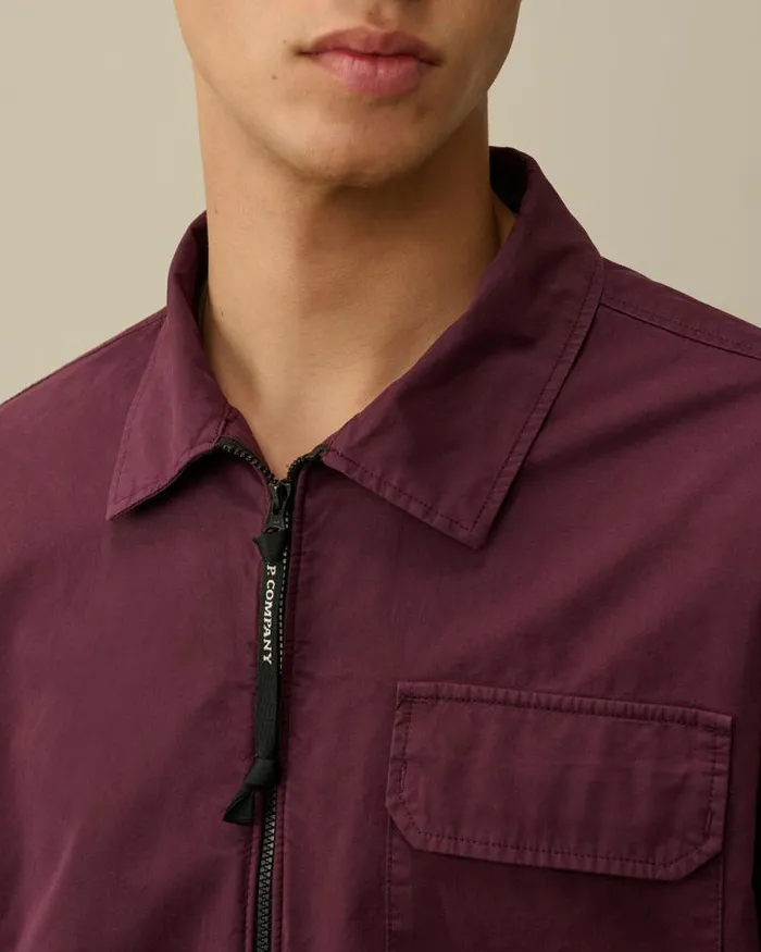 CP Company Overshirt Organic Gabardine Zipped Overshirt Potent Purple 8211 Man