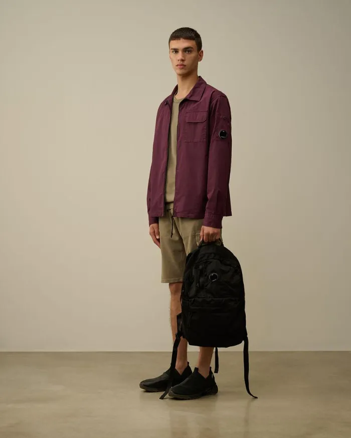 CP Company Overshirt Organic Gabardine Zipped Overshirt Potent Purple 8211 Man
