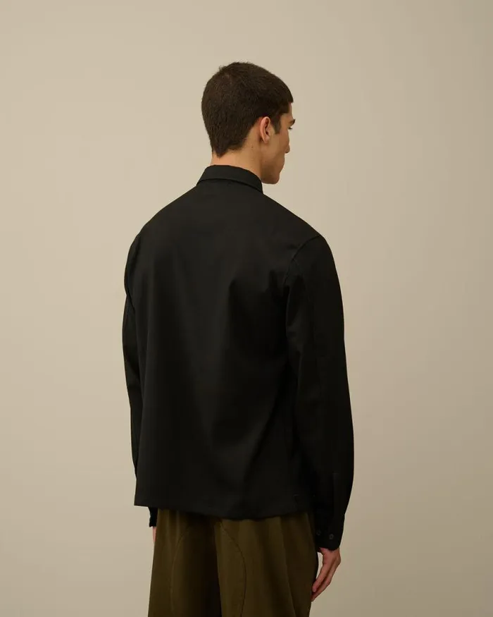 CP Company Shirt Wool Gabardine Shirt Black 8211 Man