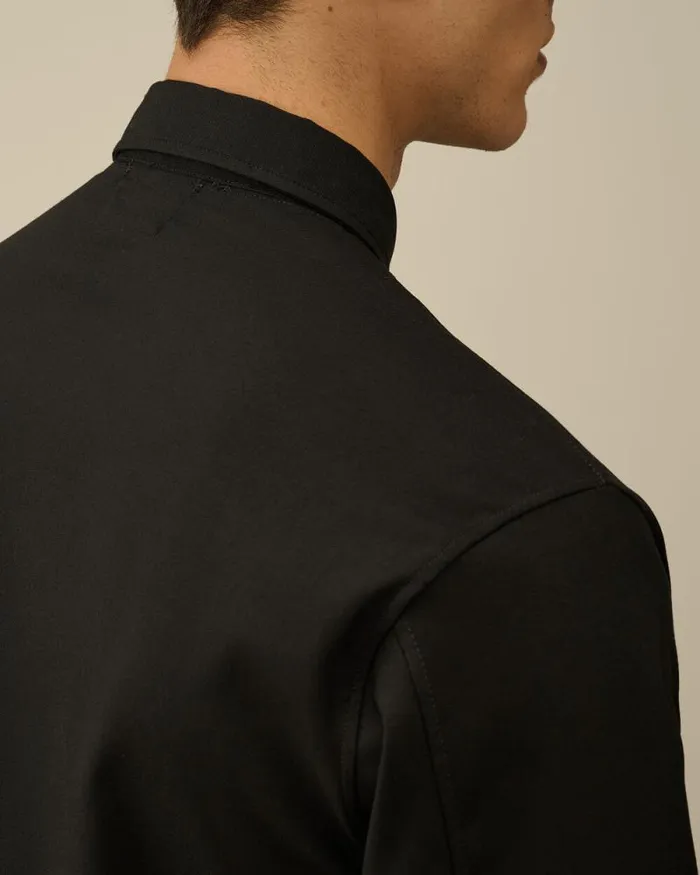 CP Company Shirt Wool Gabardine Shirt Black 8211 Man