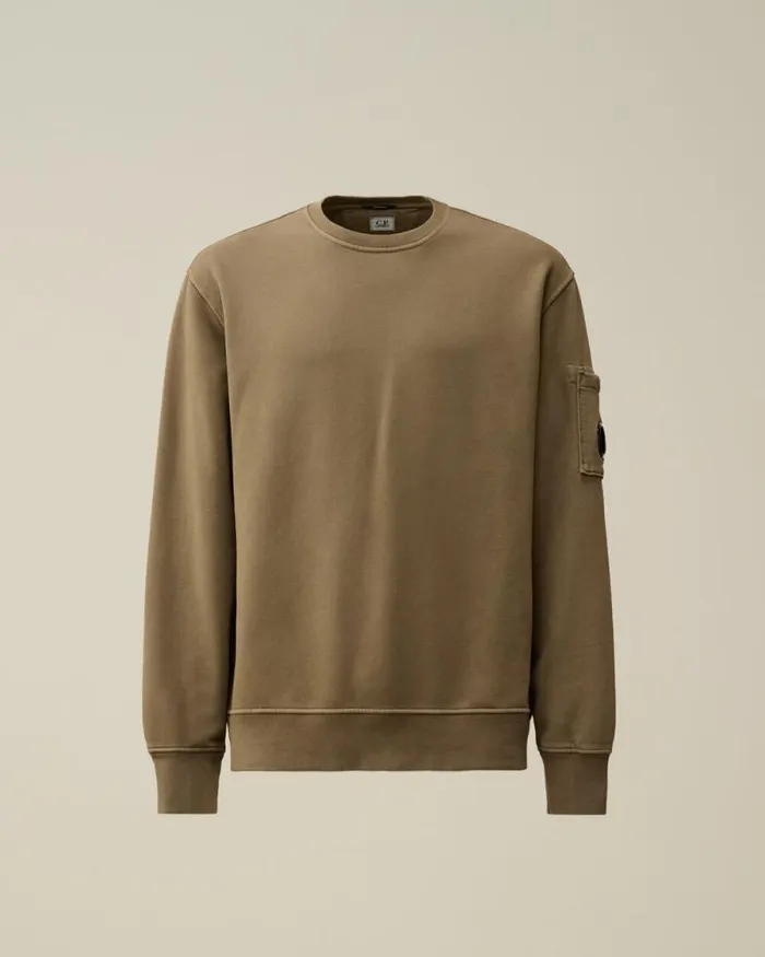 CP Company Sweatshirts Brushed And Emerized Diagonal Fleece Lens Crew Neck Sweatshirt Walnut Beige 8211 Man CP Company Sweatshirts Brushed And Emerized Diagonal Fleece Lens Crew Neck Sweatshirt Walnut Beige 8211 Man
