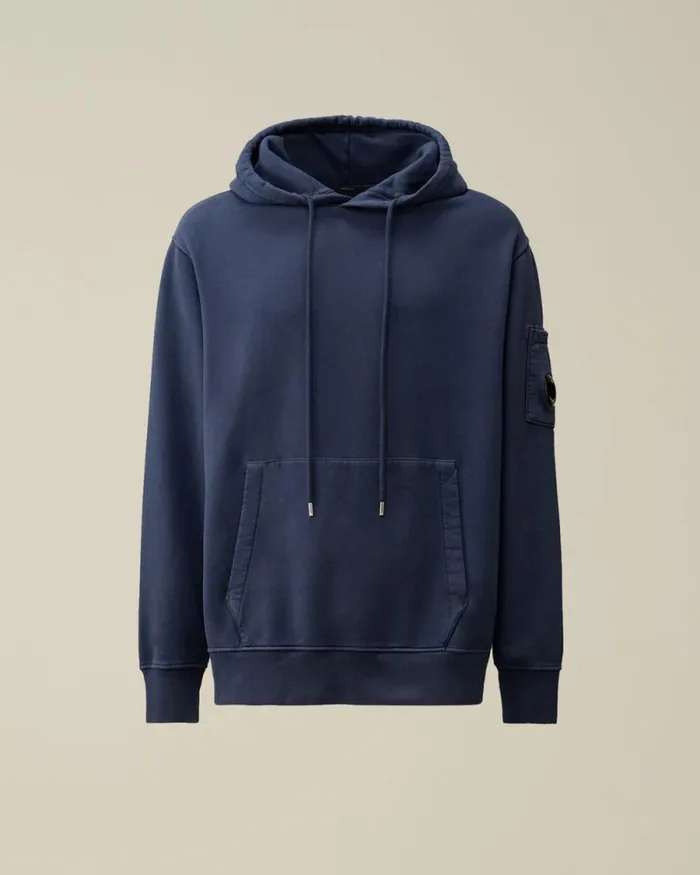 CP Company Sweatshirts Brushed And Emerized Diagonal Fleece Lens Hooded Sweatshirt Estate Blue 8211 Man CP Company Sweatshirts Brushed And Emerized Diagonal Fleece Lens Hooded Sweatshirt Estate Blue 8211 Man