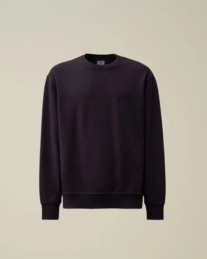 CP Company Sweatshirts Brushed And Emerized Diagonal Fleece Logo Crew Neck Sweatshirt Nightshade Purple 8211 Man CP Company Sweatshirts Brushed And Emerized Diagonal Fleece Logo Crew Neck Sweatshirt Nightshade Purple 8211 Man