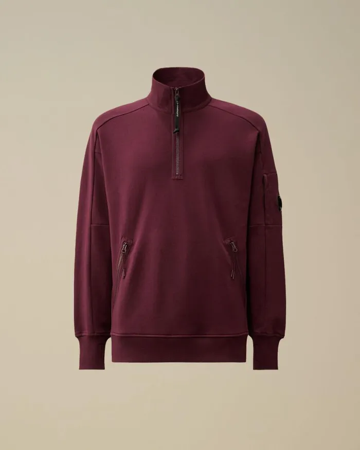 CP Company Sweatshirts Diagonal Raised Fleece Half Zipped Sweatshirt Potent Purple 8211 Man CP Company Sweatshirts Diagonal Raised Fleece Half Zipped Sweatshirt Potent Purple 8211 Man