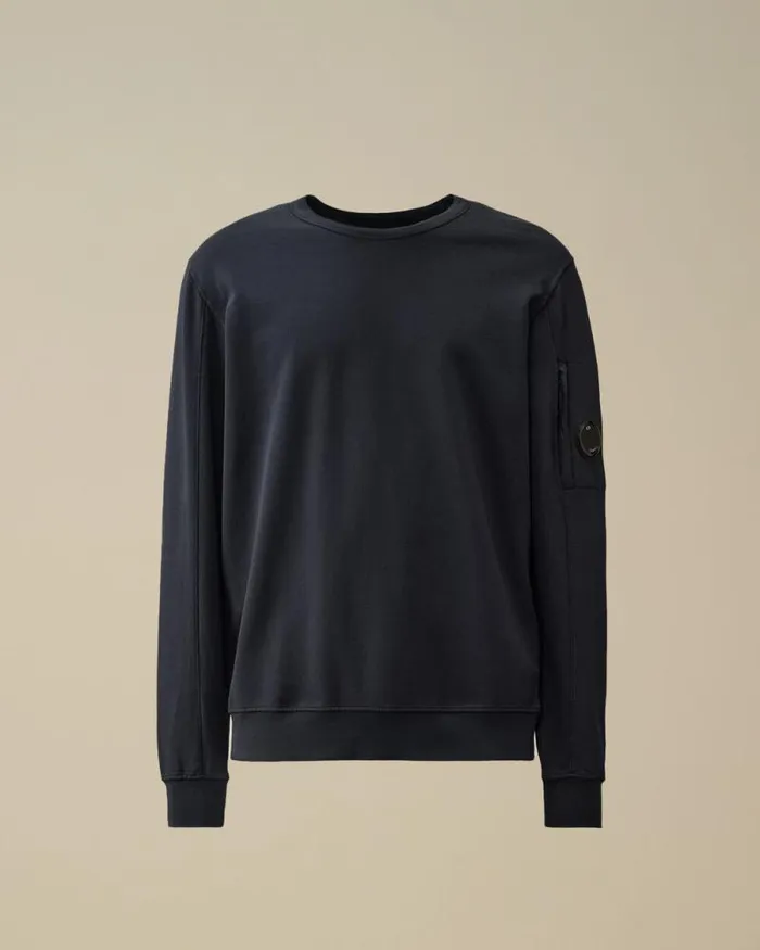 CP Company Sweatshirts Light Fleece Crew Neck Sweatshirt Total Eclipse Blue 8211 Man CP Company Sweatshirts Light Fleece Crew Neck Sweatshirt Total Eclipse Blue 8211 Man