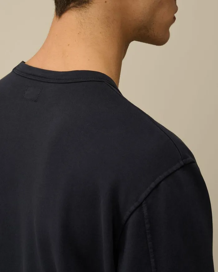 CP Company Sweatshirts Light Fleece Crew Neck Sweatshirt Total Eclipse Blue 8211 Man