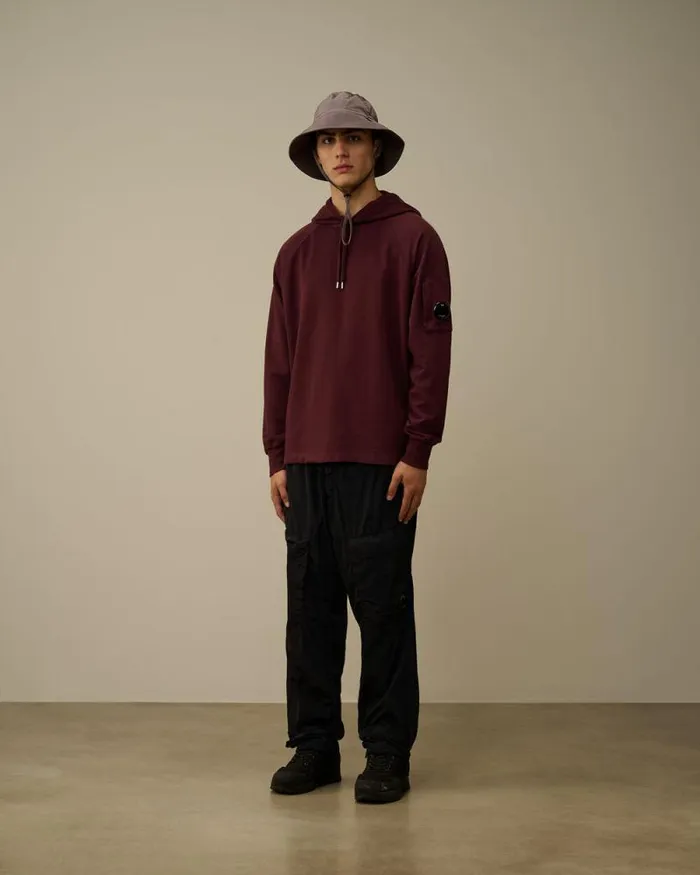 CP Company Sweatshirts Light Fleece Hooded Sweatshirt Potent Purple 8211 Man