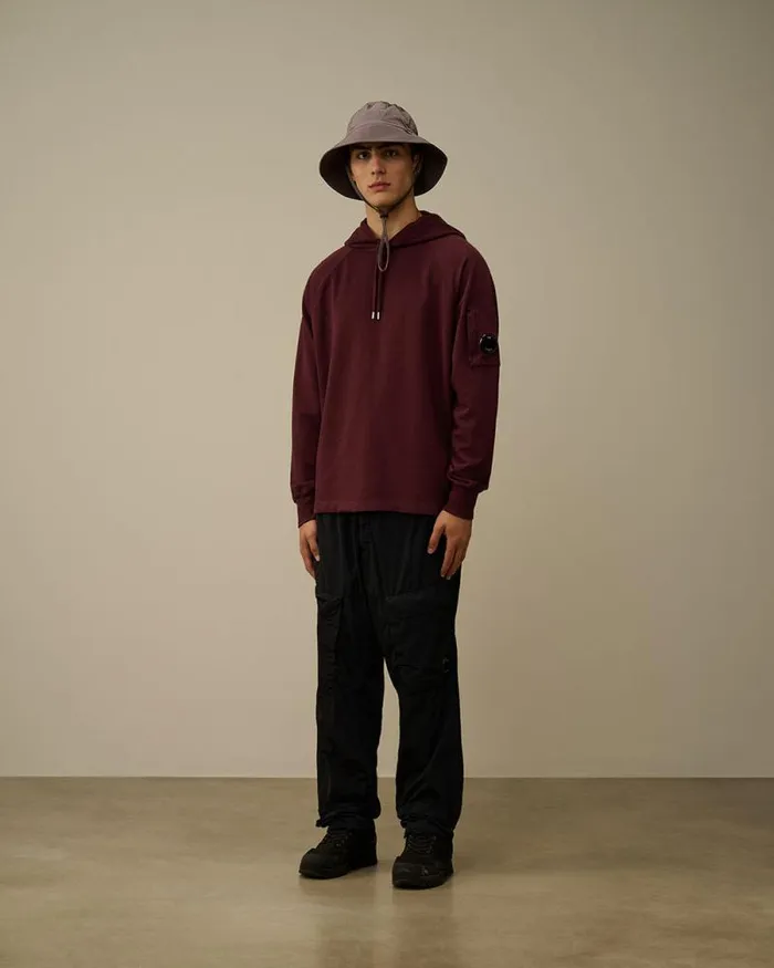 CP Company Sweatshirts Light Fleece Hooded Sweatshirt Potent Purple 8211 Man