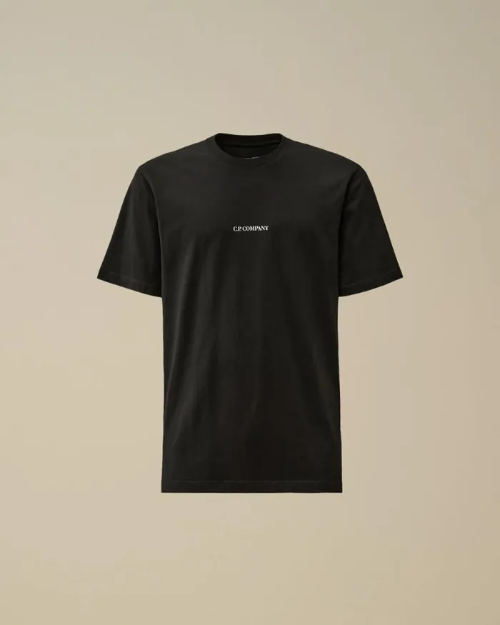 CP Company Tshirts and Polo 301 Jersey Printed Logo TShirt Black 8211 Man