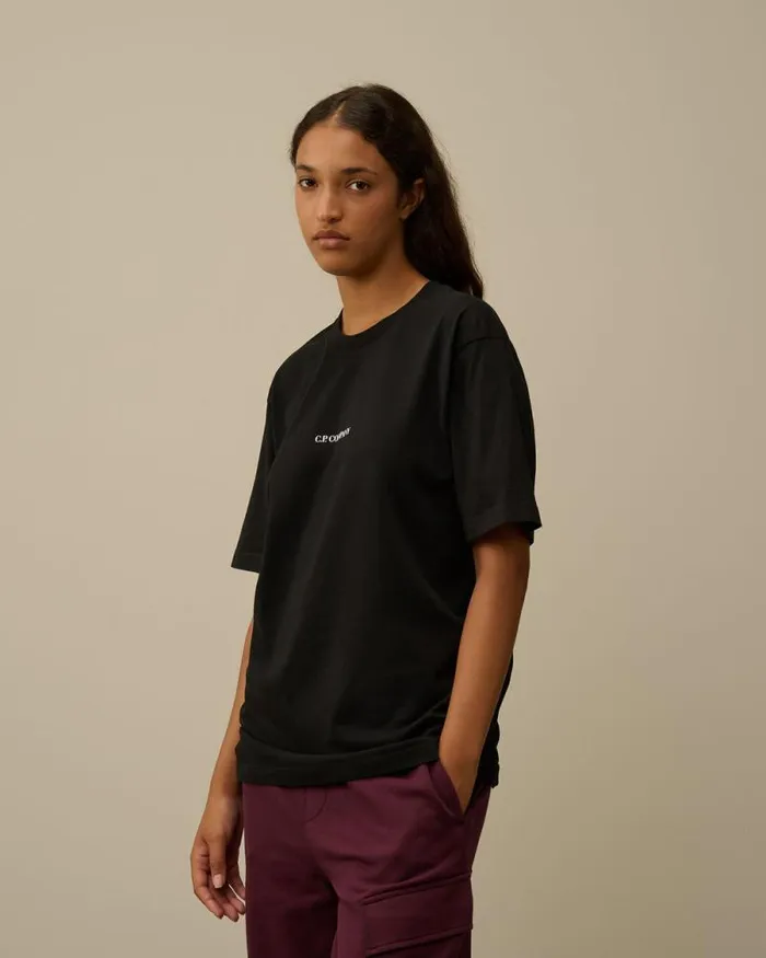 CP Company Tshirts and Polo 301 Jersey Printed Logo TShirt Black 8211 Man