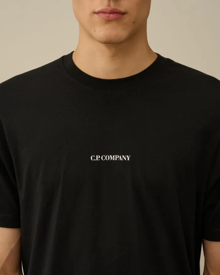 CP Company Tshirts and Polo 301 Jersey Printed Logo TShirt Black 8211 Man