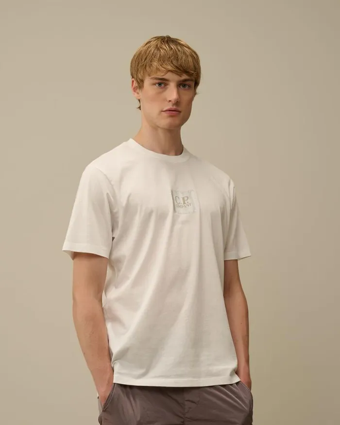 CP Company Tshirts and Polo 301 Jersey Small Logo Label TShirt Gauze White 8211 Man