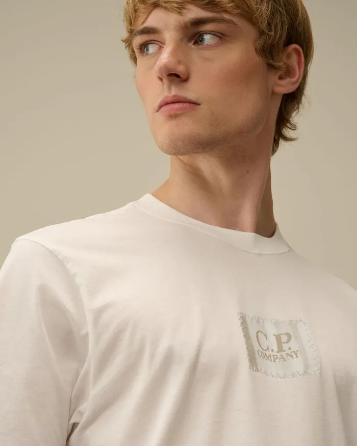 CP Company Tshirts and Polo 301 Jersey Small Logo Label TShirt Gauze White 8211 Man