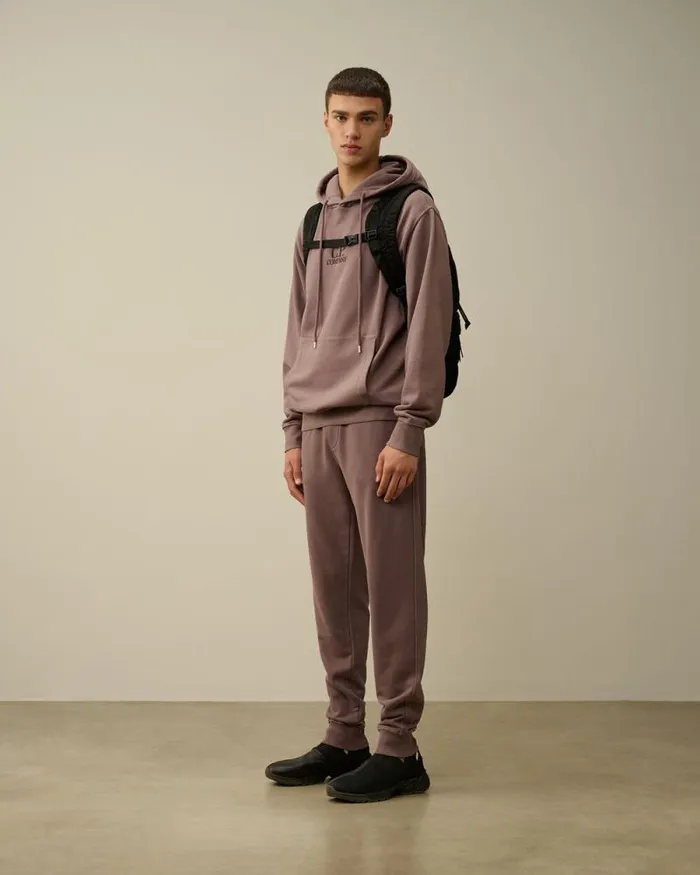 CP Company Tracksuits and Shorts Brushed And Emerized Diagonal Fleece Cargo Sweatpants Purple Dove 8211 Man