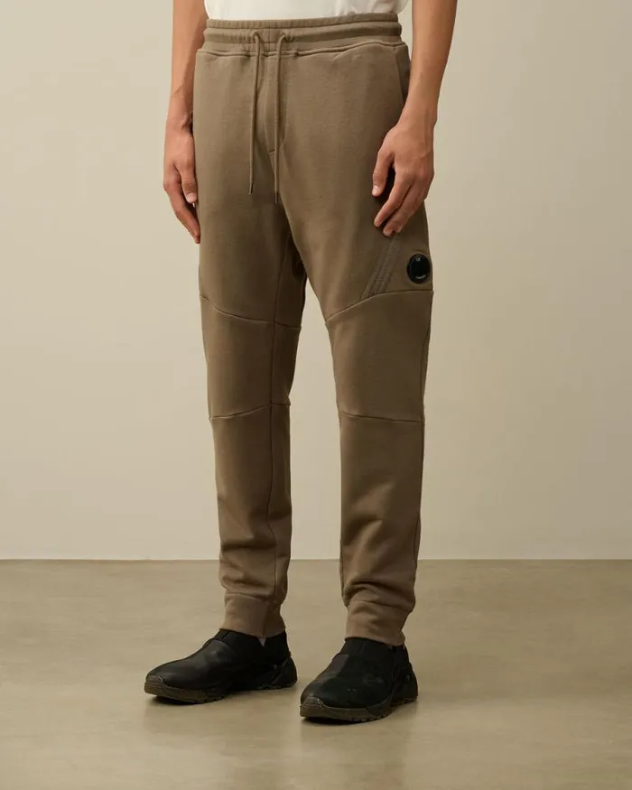 CP Company Tracksuits and Shorts Diagonal Raised Fleece Lens Sweatpants Walnut Beige 8211 Man