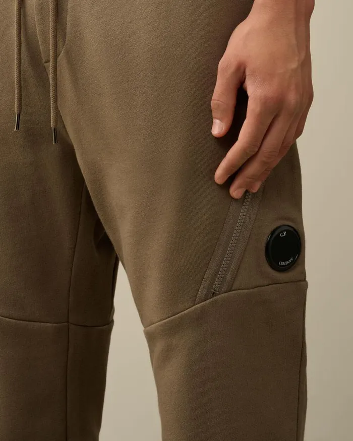 CP Company Tracksuits and Shorts Diagonal Raised Fleece Lens Sweatpants Walnut Beige 8211 Man